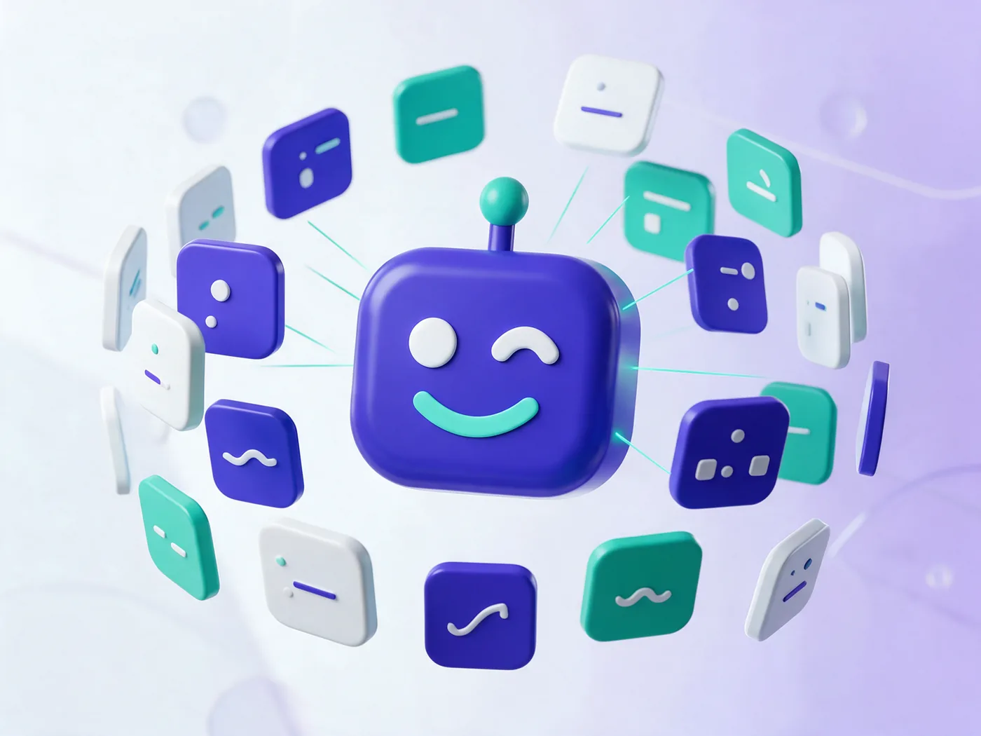 Armiflow Roboter verbunden mit vielen App-Kacheln – Integrationen