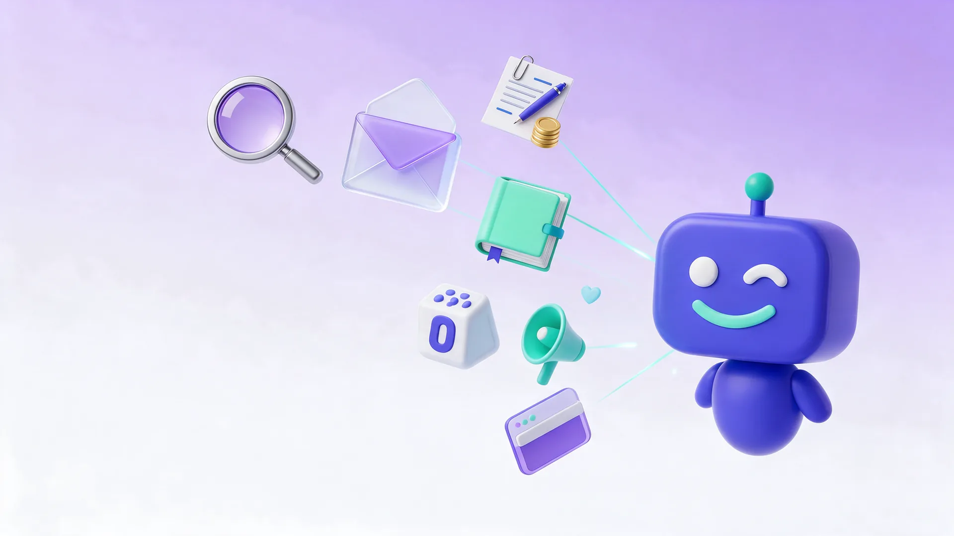 Vertriebssoftware Funktionen von Armiflow: Roboter verbindet Werkzeuge für Akquise, Verträge, Rechnungen und Buchhaltung
